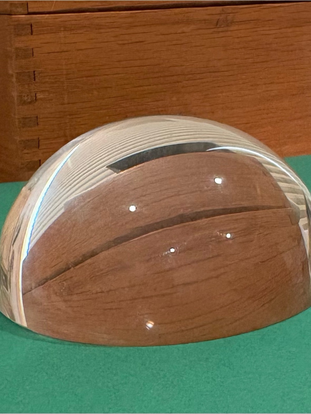 H&D Crystal Clear Glass Paperweight - Clear 3.75”x1.75”